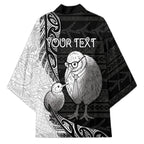 Personalised New Zealand Father's Day Kimono Papa Kiwi Bird Tribal Pattern