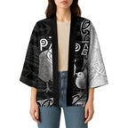 Personalised New Zealand Father's Day Kimono Papa Kiwi Bird Tribal Pattern