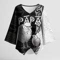 Personalised New Zealand Father's Day Kimono Sleeve Blouse Papa Kiwi Bird Tribal Pattern