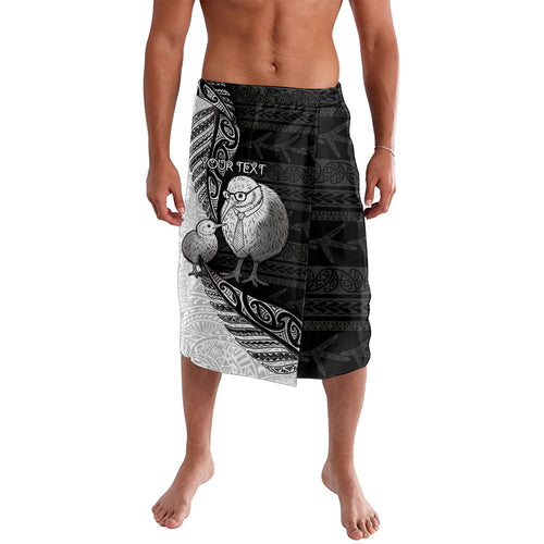 Personalised New Zealand Father's Day Lavalava Papa Kiwi Bird Tribal Pattern