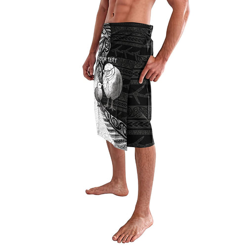 Personalised New Zealand Father's Day Lavalava Papa Kiwi Bird Tribal Pattern