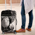 Personalised New Zealand Father's Day Luggage Cover Papa Kiwi Bird Tribal Pattern