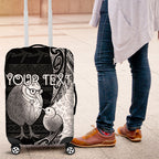 Personalised New Zealand Father's Day Luggage Cover Papa Kiwi Bird Tribal Pattern