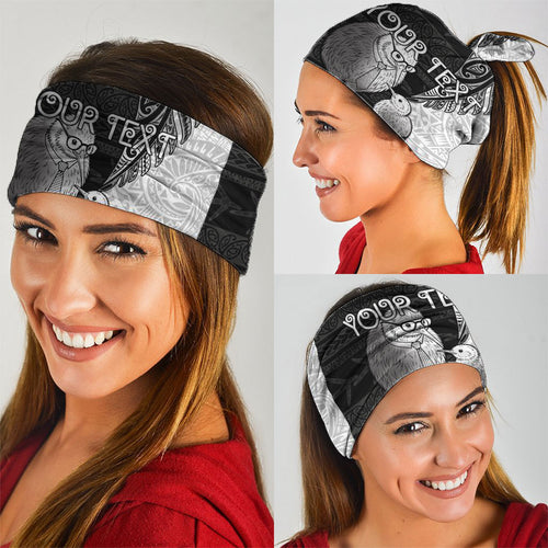 Personalised New Zealand Father's Day Neck Gaiter Papa Kiwi Bird Tribal Pattern