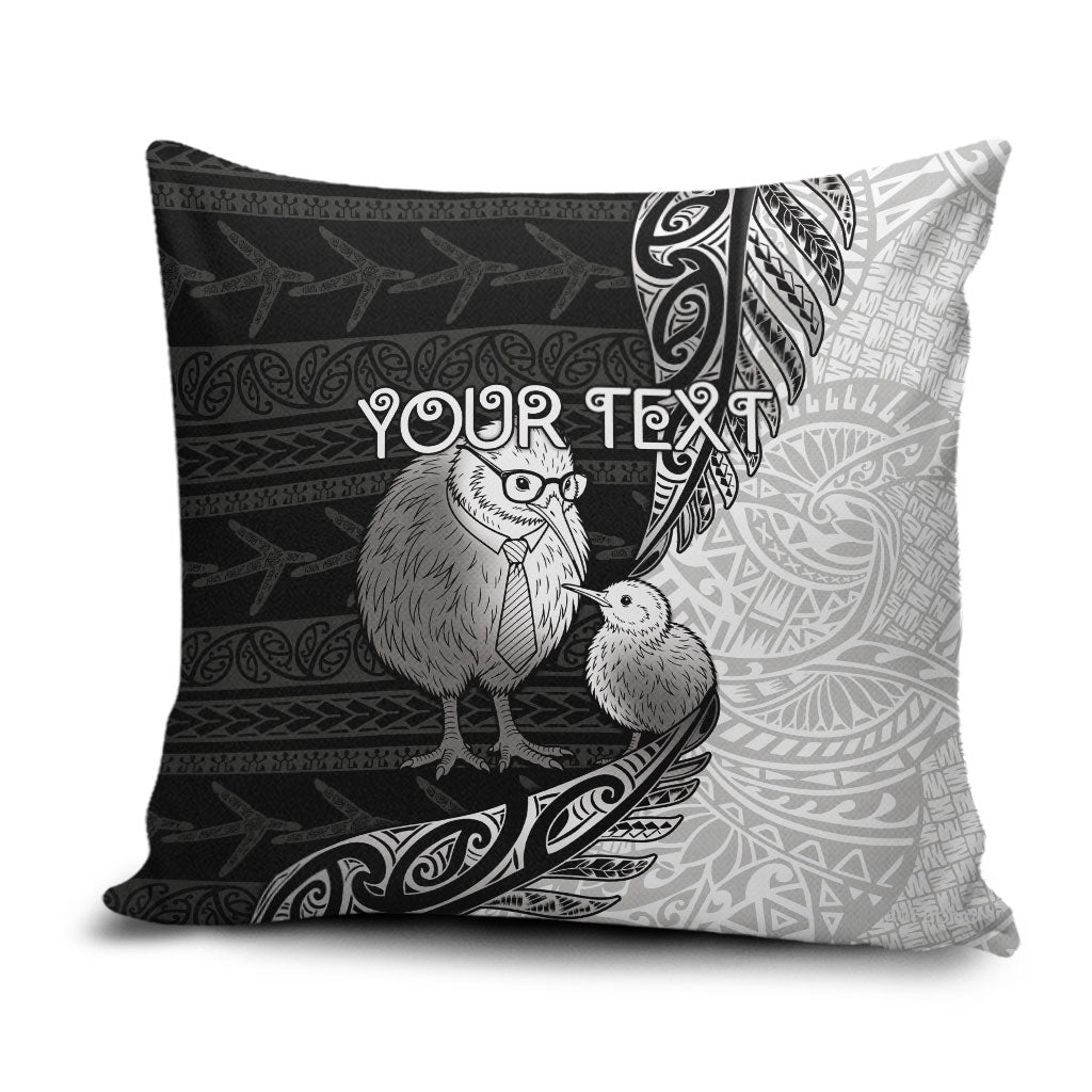 Personalised New Zealand Father's Day Pillow Cover Papa Kiwi Bird Tribal Pattern