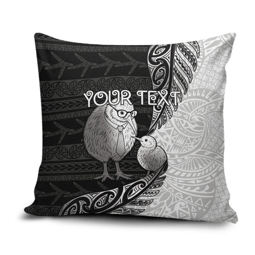 Personalised New Zealand Father's Day Pillow Cover Papa Kiwi Bird Tribal Pattern