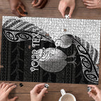 Personalised New Zealand Father's Day Puzzle Papa Kiwi Bird Tribal Pattern