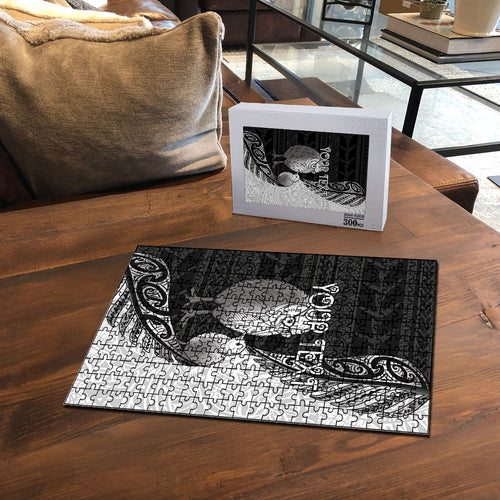 Personalised New Zealand Father's Day Puzzle Papa Kiwi Bird Tribal Pattern