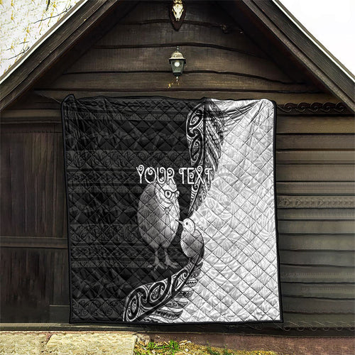 Personalised New Zealand Father's Day Quilt Papa Kiwi Bird Tribal Pattern