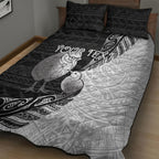Personalised New Zealand Father's Day Quilt Bed Set Papa Kiwi Bird Tribal Pattern