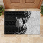 Personalised New Zealand Father's Day Rubber Doormat Papa Kiwi Bird Tribal Pattern