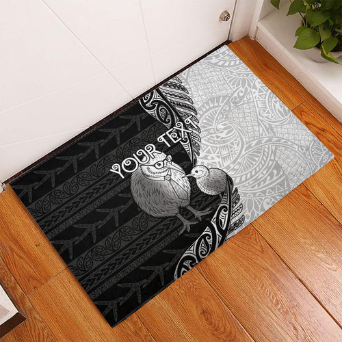 Personalised New Zealand Father's Day Rubber Doormat Papa Kiwi Bird Tribal Pattern