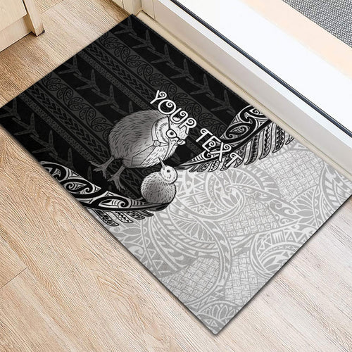 Personalised New Zealand Father's Day Rubber Doormat Papa Kiwi Bird Tribal Pattern