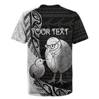 Personalised New Zealand Father's Day Rugby Jersey Papa Kiwi Bird Tribal Pattern