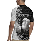 Personalised New Zealand Father's Day Rugby Jersey Papa Kiwi Bird Tribal Pattern