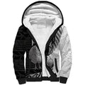 Personalised New Zealand Father's Day Sherpa Hoodie Papa Kiwi Bird Tribal Pattern