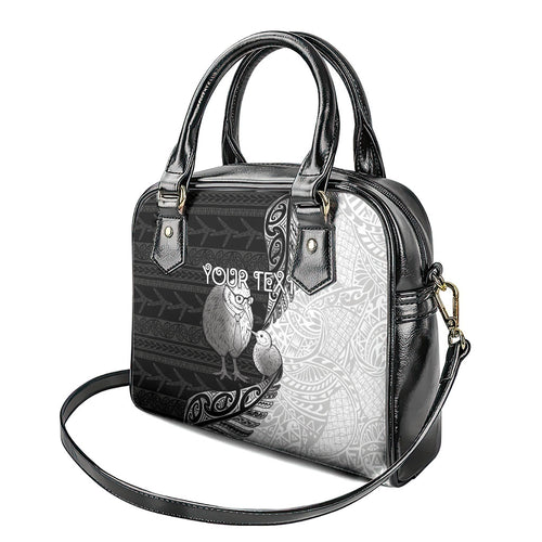 Personalised New Zealand Father's Day Shoulder Handbag Papa Kiwi Bird Tribal Pattern