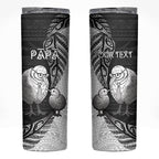 Personalised New Zealand Father's Day Skinny Tumbler Papa Kiwi Bird Tribal Pattern