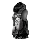 Personalised New Zealand Father's Day Sleeveless Hoodie Papa Kiwi Bird Tribal Pattern
