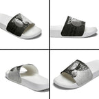 Personalised New Zealand Father's Day Slide Sandals Papa Kiwi Bird Tribal Pattern