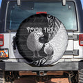 Personalised New Zealand Father's Day Spare Tire Cover Papa Kiwi Bird Tribal Pattern