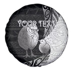 Personalised New Zealand Father's Day Spare Tire Cover Papa Kiwi Bird Tribal Pattern