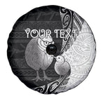 Personalised New Zealand Father's Day Spare Tire Cover Papa Kiwi Bird Tribal Pattern