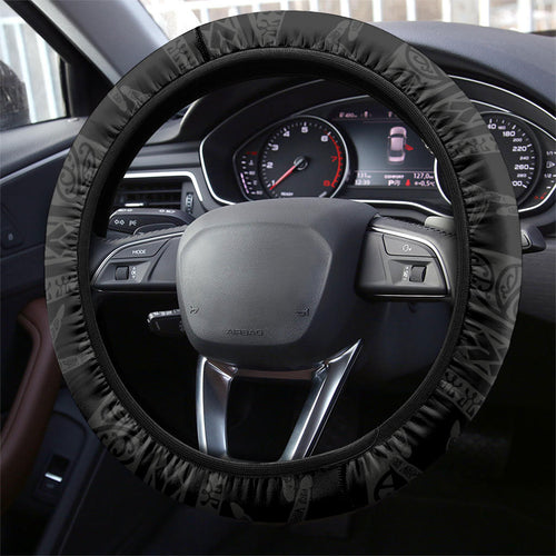 New Zealand Father's Day Steering Wheel Cover Papa Kiwi Bird Tribal Pattern