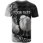 Personalised New Zealand Father's Day T Shirt Papa Kiwi Bird Tribal Pattern
