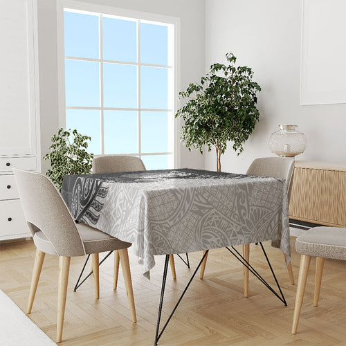Personalised New Zealand Father's Day Tablecloth Papa Kiwi Bird Tribal Pattern