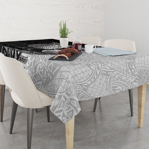 Personalised New Zealand Father's Day Tablecloth Papa Kiwi Bird Tribal Pattern