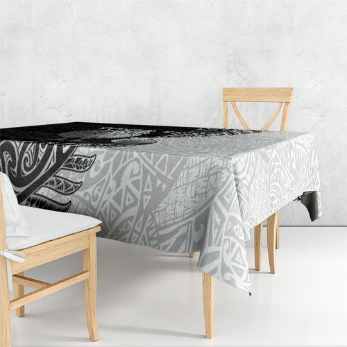 Personalised New Zealand Father's Day Tablecloth Papa Kiwi Bird Tribal Pattern