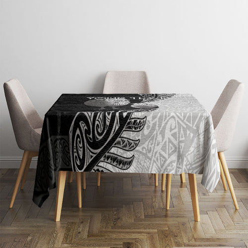 Personalised New Zealand Father's Day Tablecloth Papa Kiwi Bird Tribal Pattern