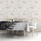 Personalised New Zealand Father's Day Tablecloth Papa Kiwi Bird Tribal Pattern
