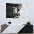 Personalised New Zealand Father's Day Tapestry Papa Kiwi Bird Tribal Pattern