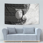 Personalised New Zealand Father's Day Tapestry Papa Kiwi Bird Tribal Pattern