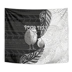 Personalised New Zealand Father's Day Tapestry Papa Kiwi Bird Tribal Pattern