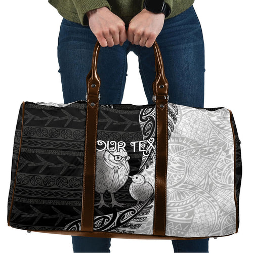 Personalised New Zealand Father's Day Travel Bag Papa Kiwi Bird Tribal Pattern