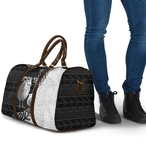 Personalised New Zealand Father's Day Travel Bag Papa Kiwi Bird Tribal Pattern