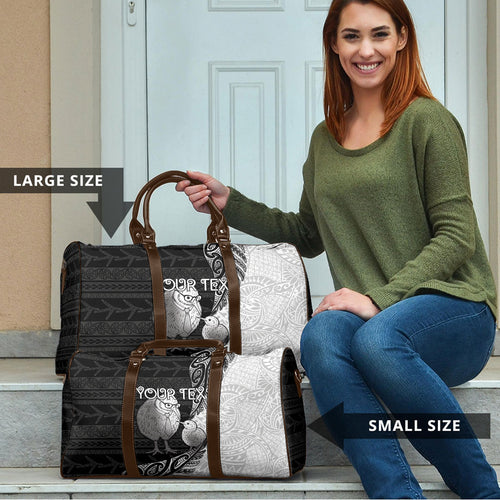 Personalised New Zealand Father's Day Travel Bag Papa Kiwi Bird Tribal Pattern