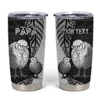 Personalised New Zealand Father's Day Tumbler Cup Papa Kiwi Bird Tribal Pattern