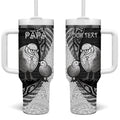 Personalised New Zealand Father's Day Tumbler With Handle Papa Kiwi Bird Tribal Pattern