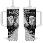 Personalised New Zealand Father's Day Tumbler With Handle Papa Kiwi Bird Tribal Pattern