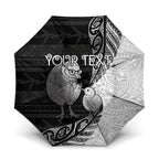 Personalised New Zealand Father's Day Umbrella Papa Kiwi Bird Tribal Pattern