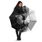 Personalised New Zealand Father's Day Umbrella Papa Kiwi Bird Tribal Pattern