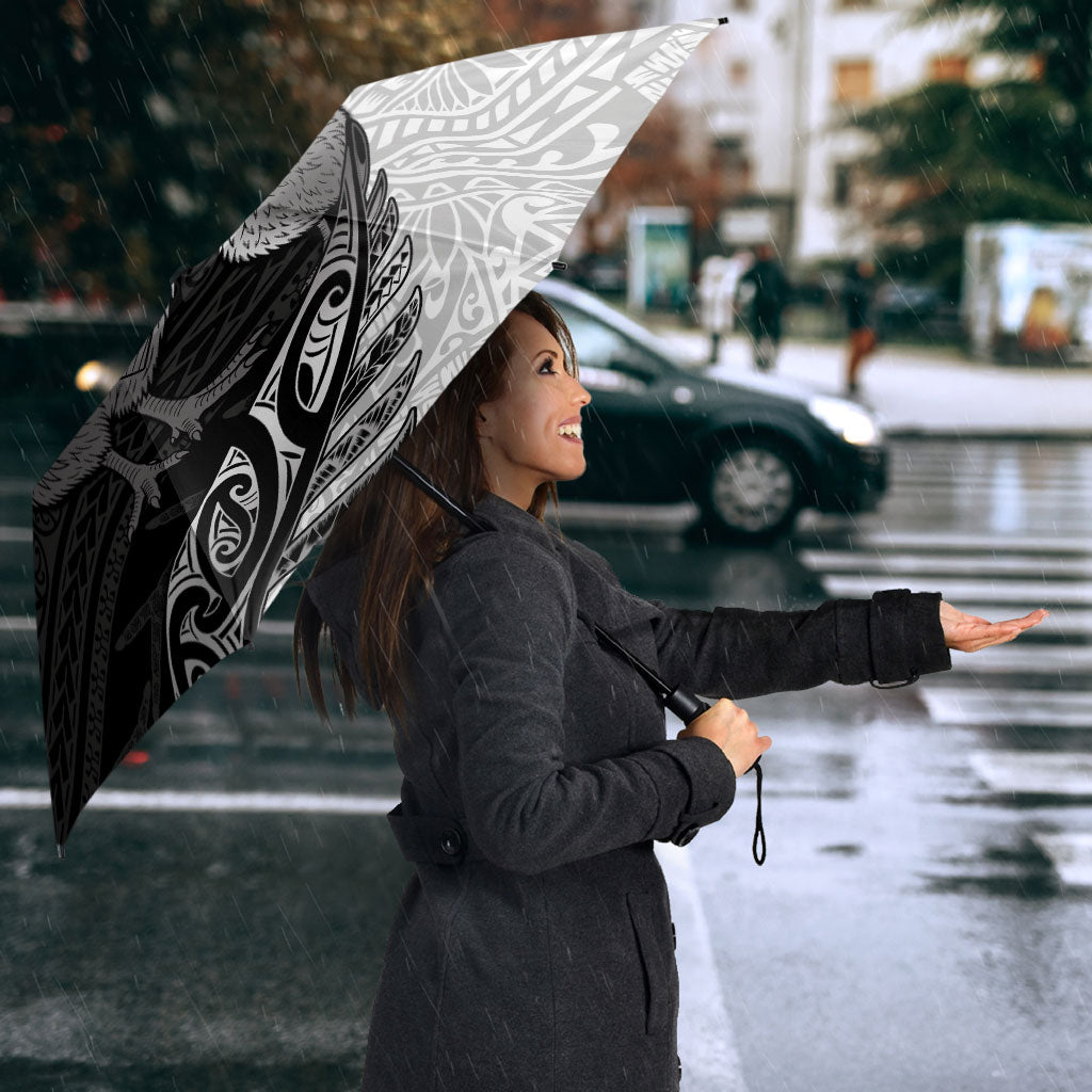 Personalised New Zealand Father's Day Umbrella Papa Kiwi Bird Tribal Pattern
