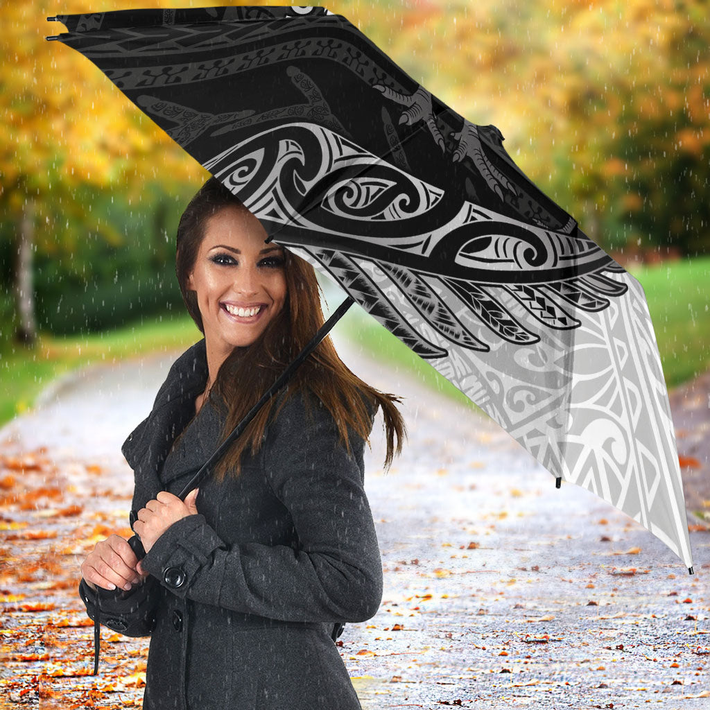 Personalised New Zealand Father's Day Umbrella Papa Kiwi Bird Tribal Pattern