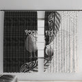 Personalised New Zealand Father's Day Window Curtain Papa Kiwi Bird Tribal Pattern