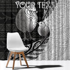 Personalised New Zealand Father's Day Window Curtain Papa Kiwi Bird Tribal Pattern
