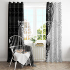 Personalised New Zealand Father's Day Window Curtain Papa Kiwi Bird Tribal Pattern